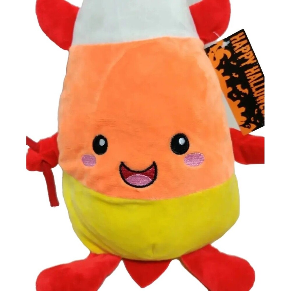 Kellytoy 2018 Halloween Candy Corn Devil Horns Plush Doll Stuffed Toy 10” w tag
